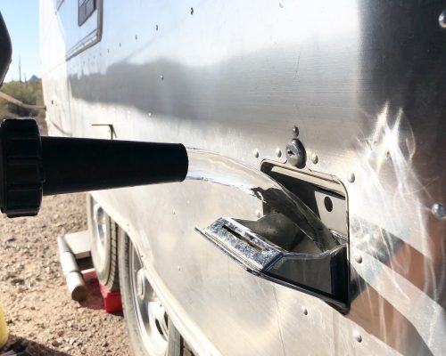 pouring water into airstream