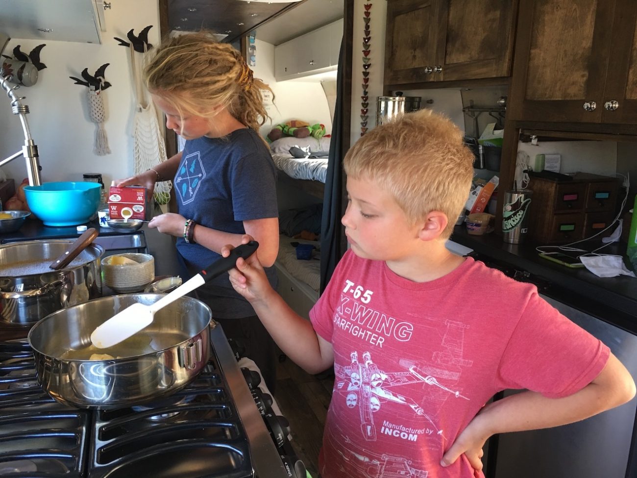 kids making bread
