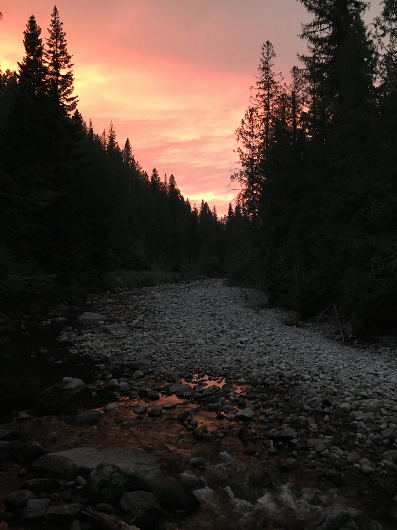 sunset at Bonners ferry