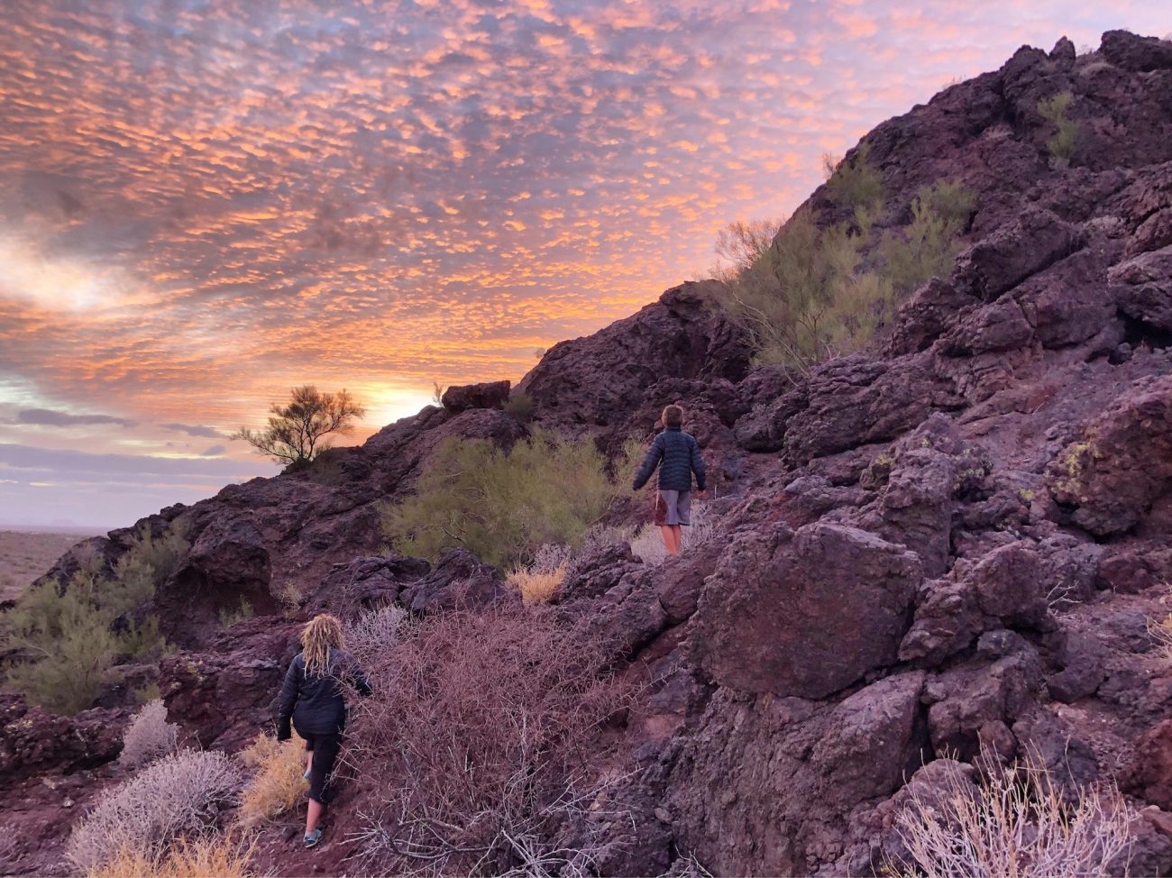 Hiking at sunset at Picacho Peak State Park