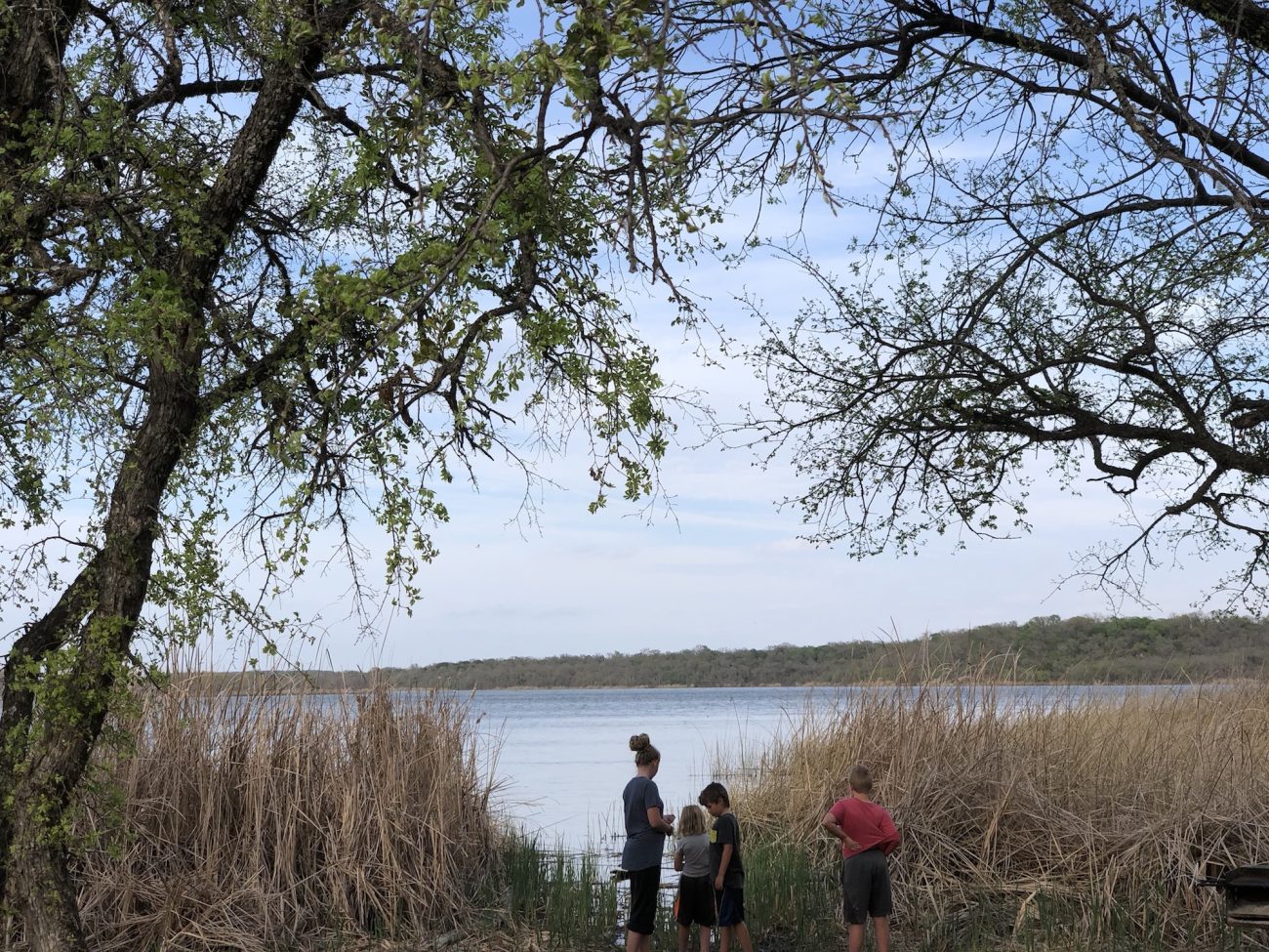 Our Campsite view at Lake Mineral Wells State Park