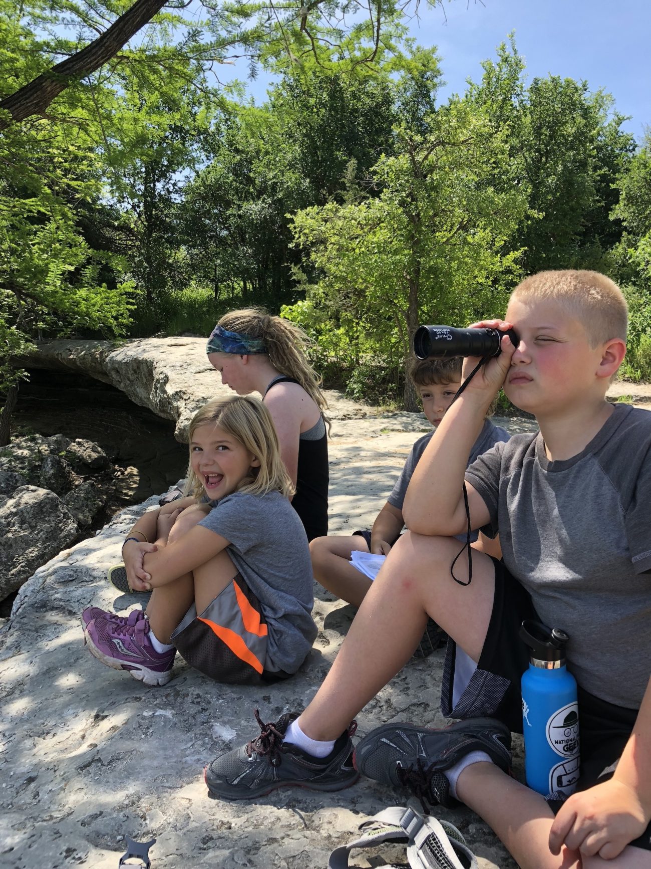 Watching Turtles at the Upper Falls at McKinney Falls State Park