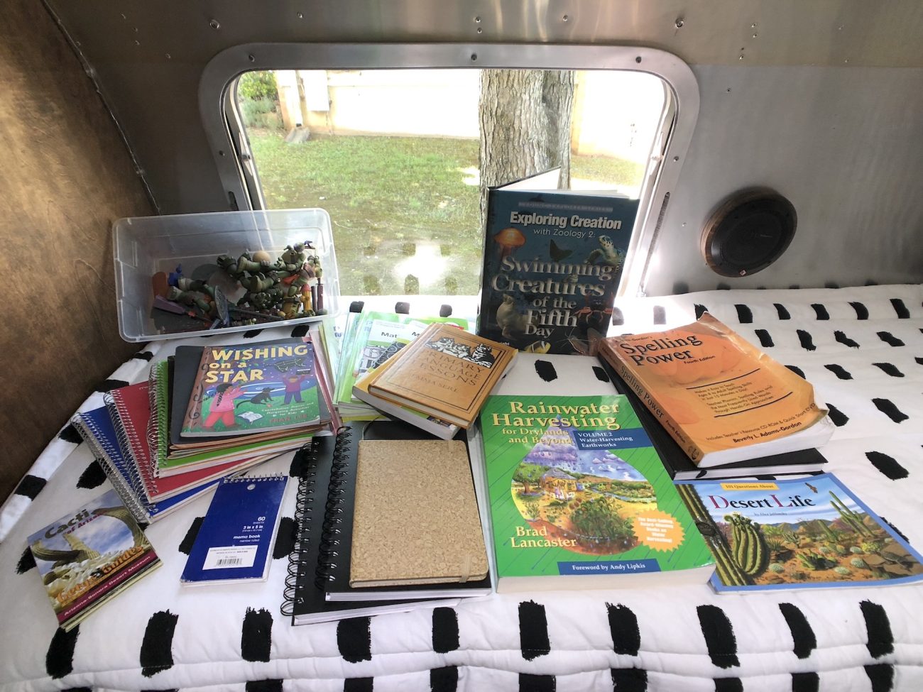 Under boys beds in the Airstream
