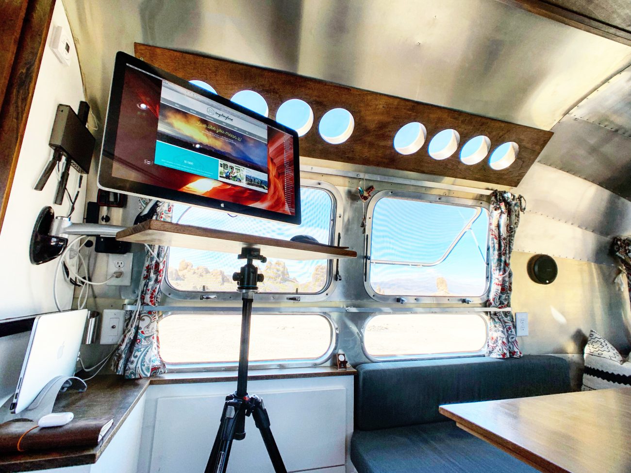 DIY Standing Desk in Airstream