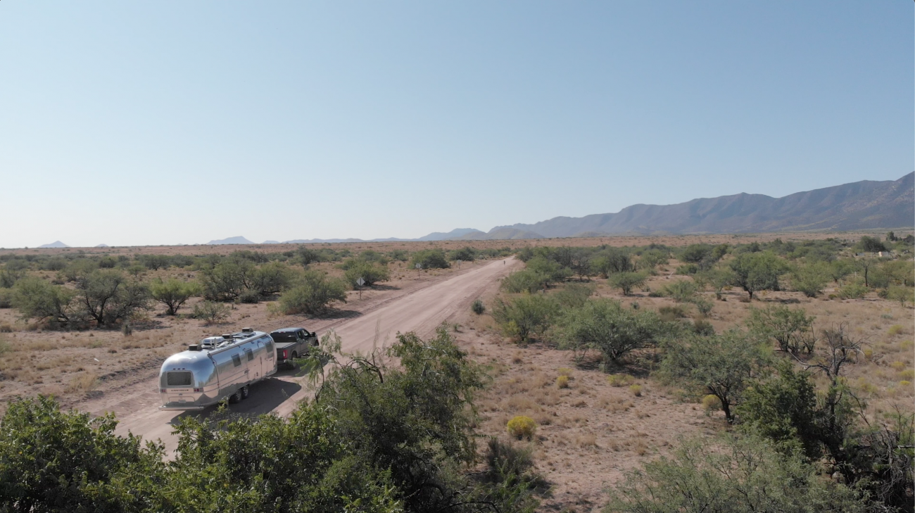 Airstream on Desert Road