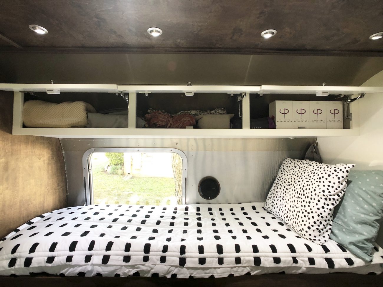 Overhead storage in Airstream