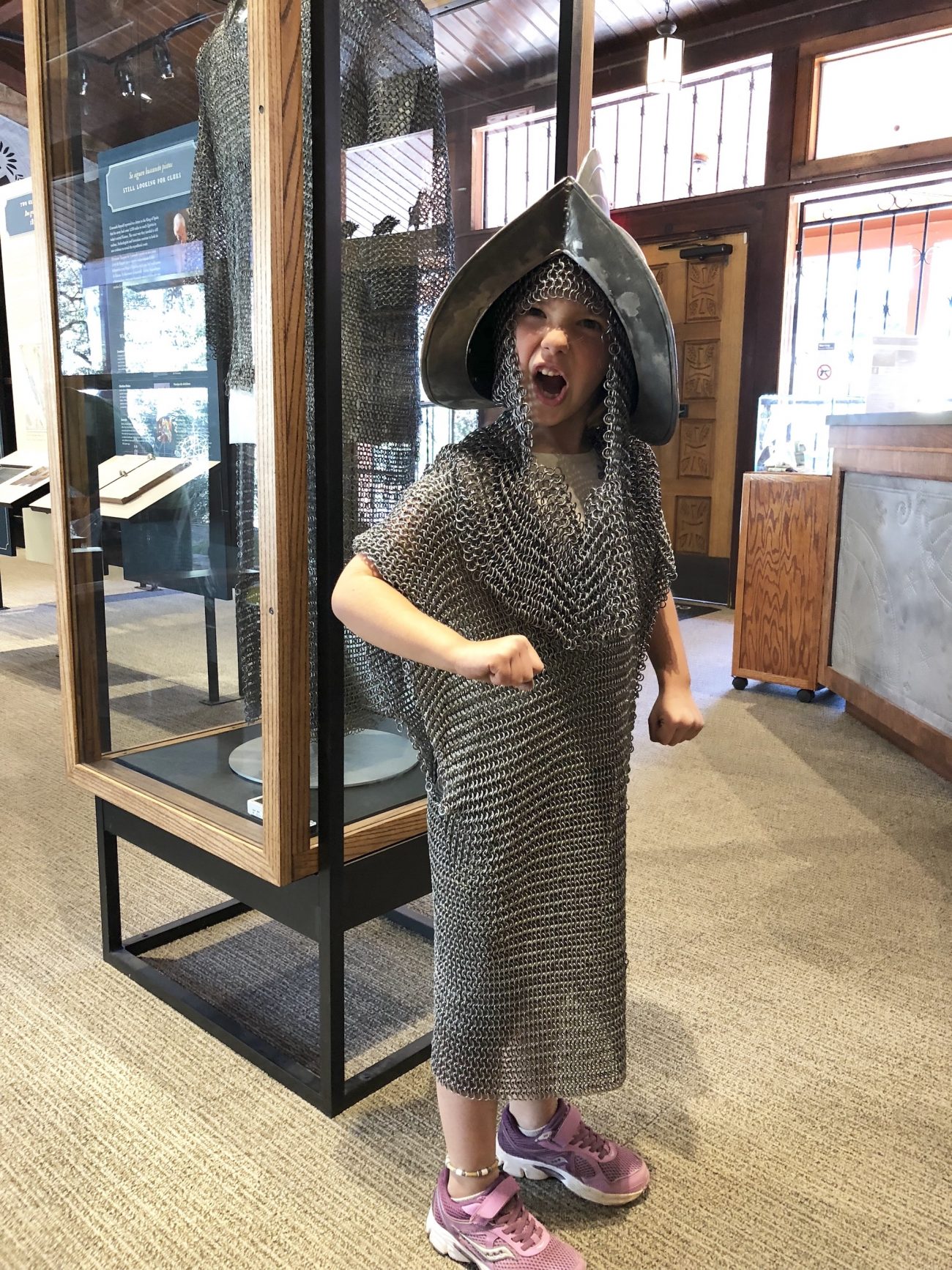 Ada in spanish armor at Coronado National Memorial
