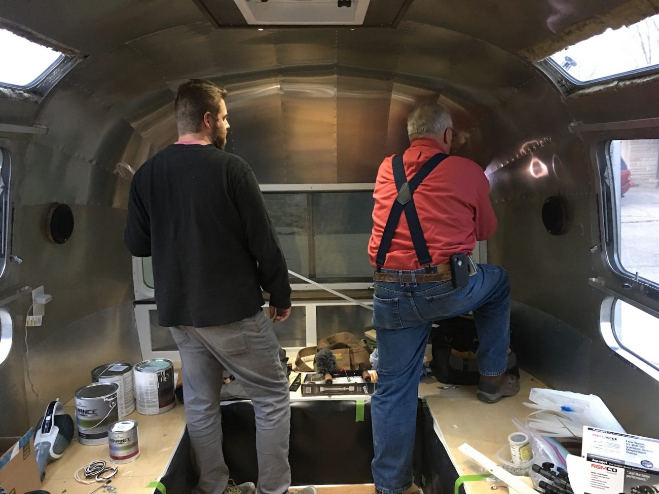 Dad and Jon working on electric