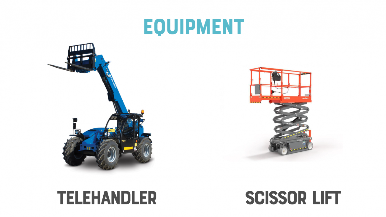 Equipment Rentals Needed - Telehandler and Scissor Lift