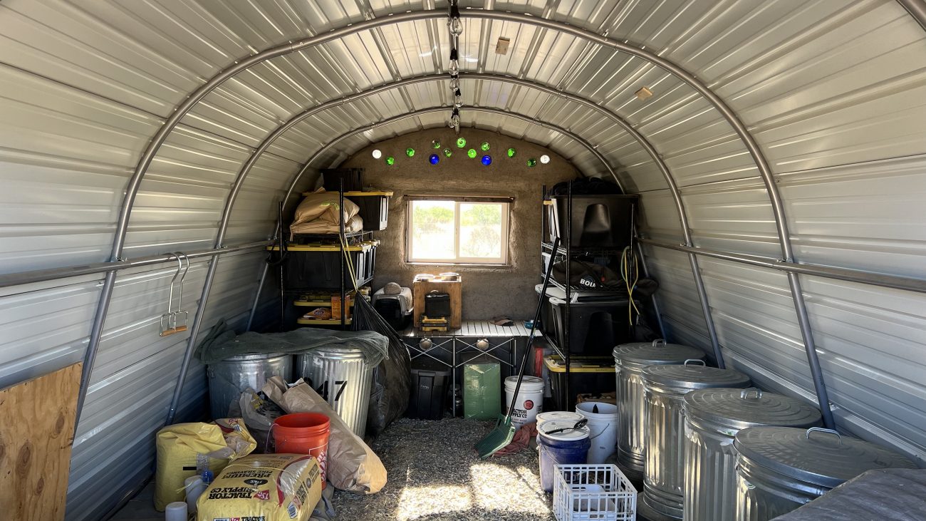 Feed Shed Back Wall Inside