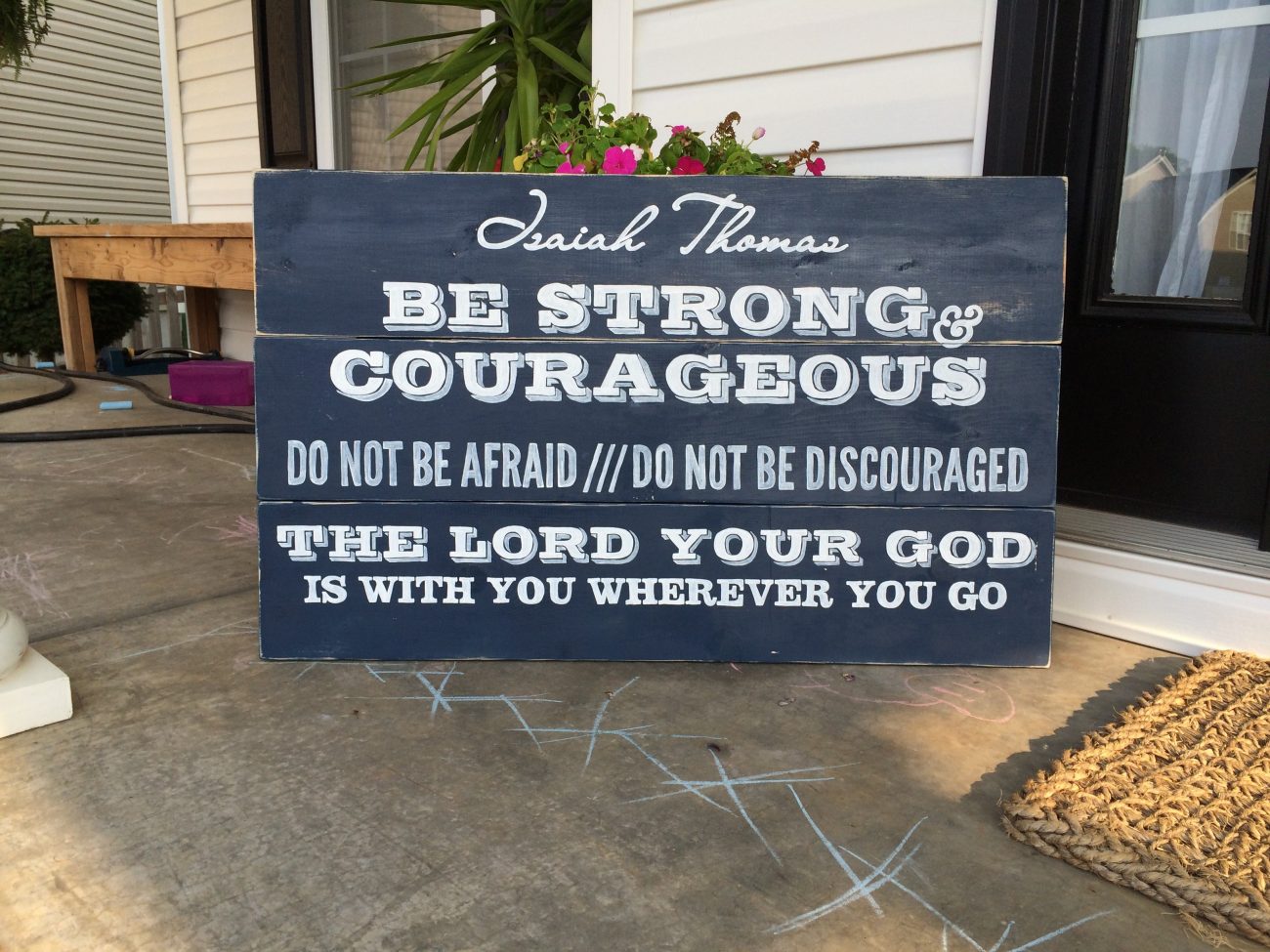 Be Strong and Courageous Finished Sign