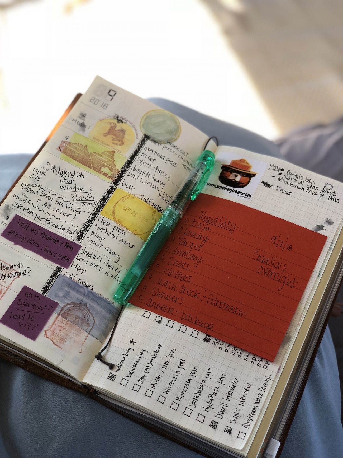 I journal on a Midori Travel Journal, using fountain pens and inks