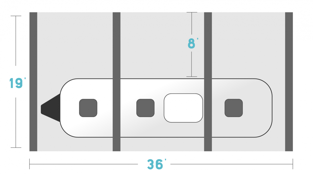 Cement Pad Dimensions Showing Living Space