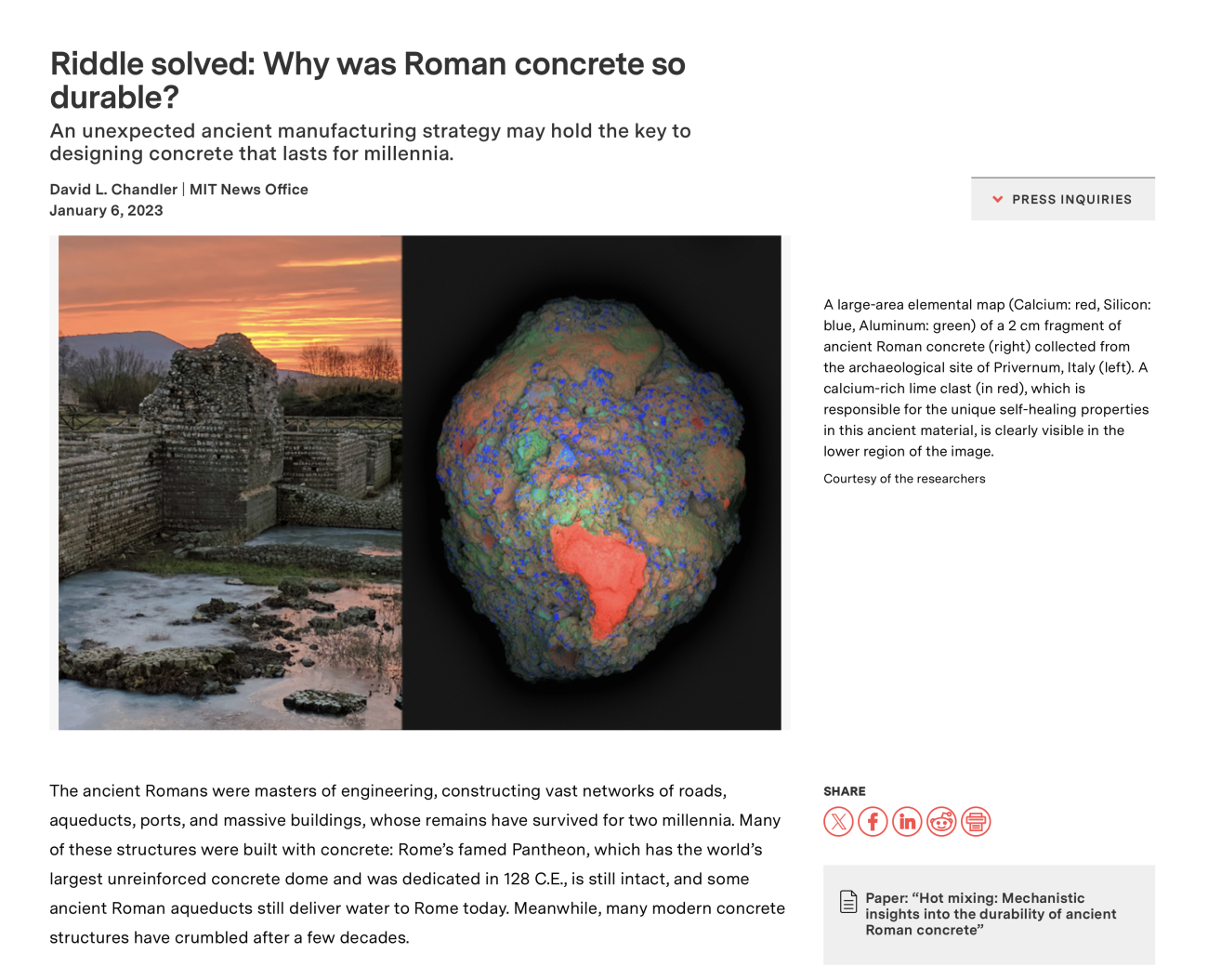 Roman Concrete Article