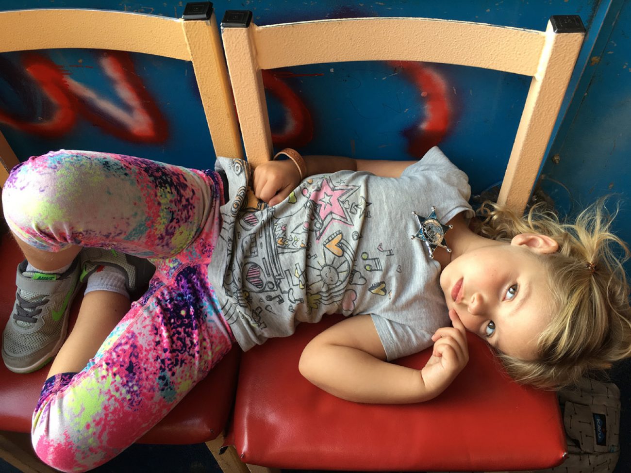 Ada Lays Down on the riverboat cruise