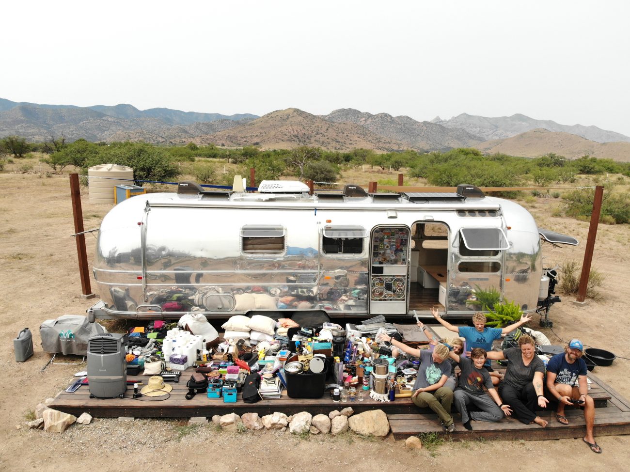 We pulled all our stuff out of our renovated vintage Airstream and deep cleaned everything!