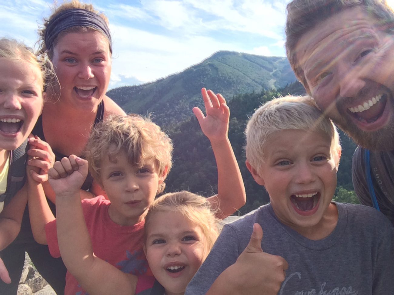 All of us top of mountain