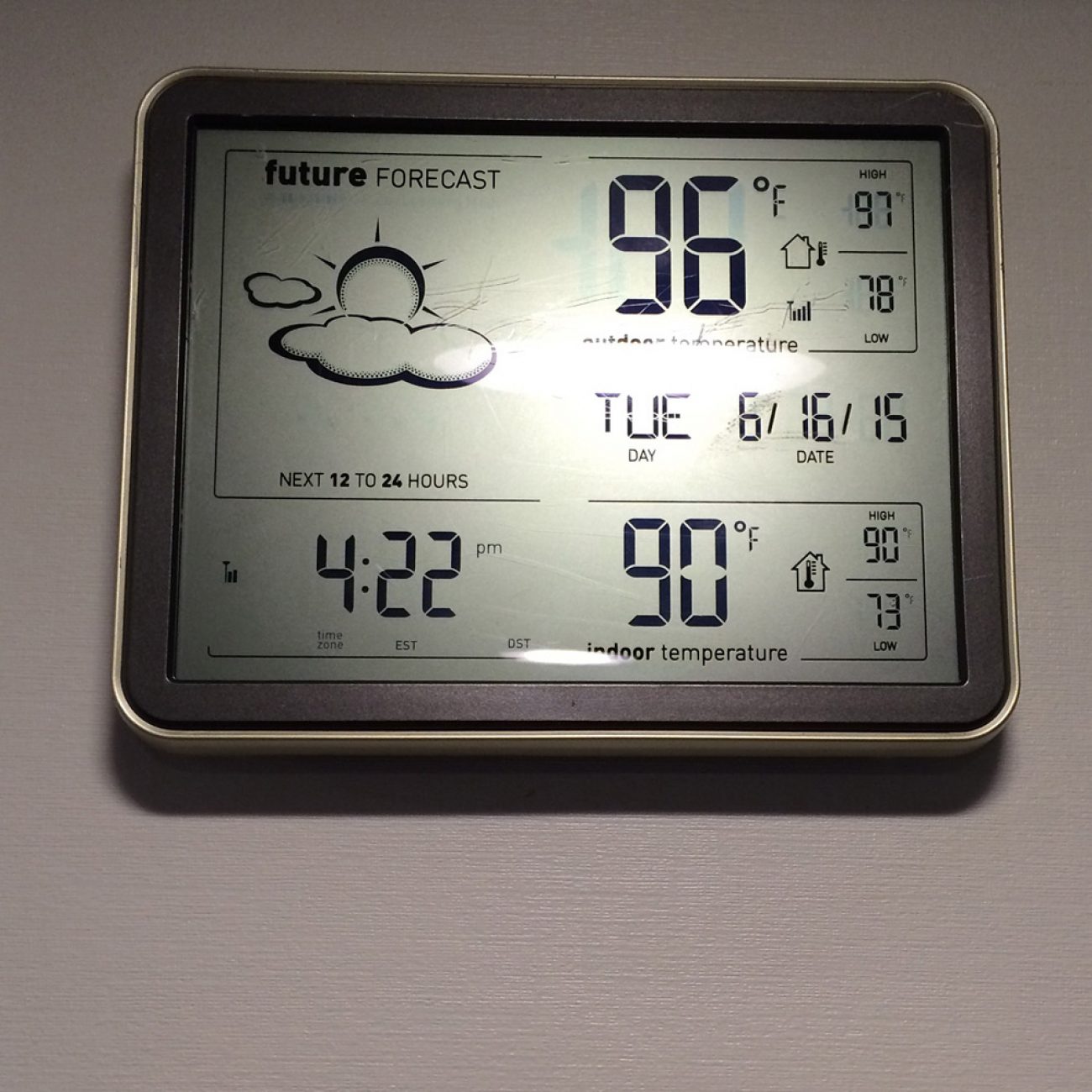 90 degrees inside the trailer