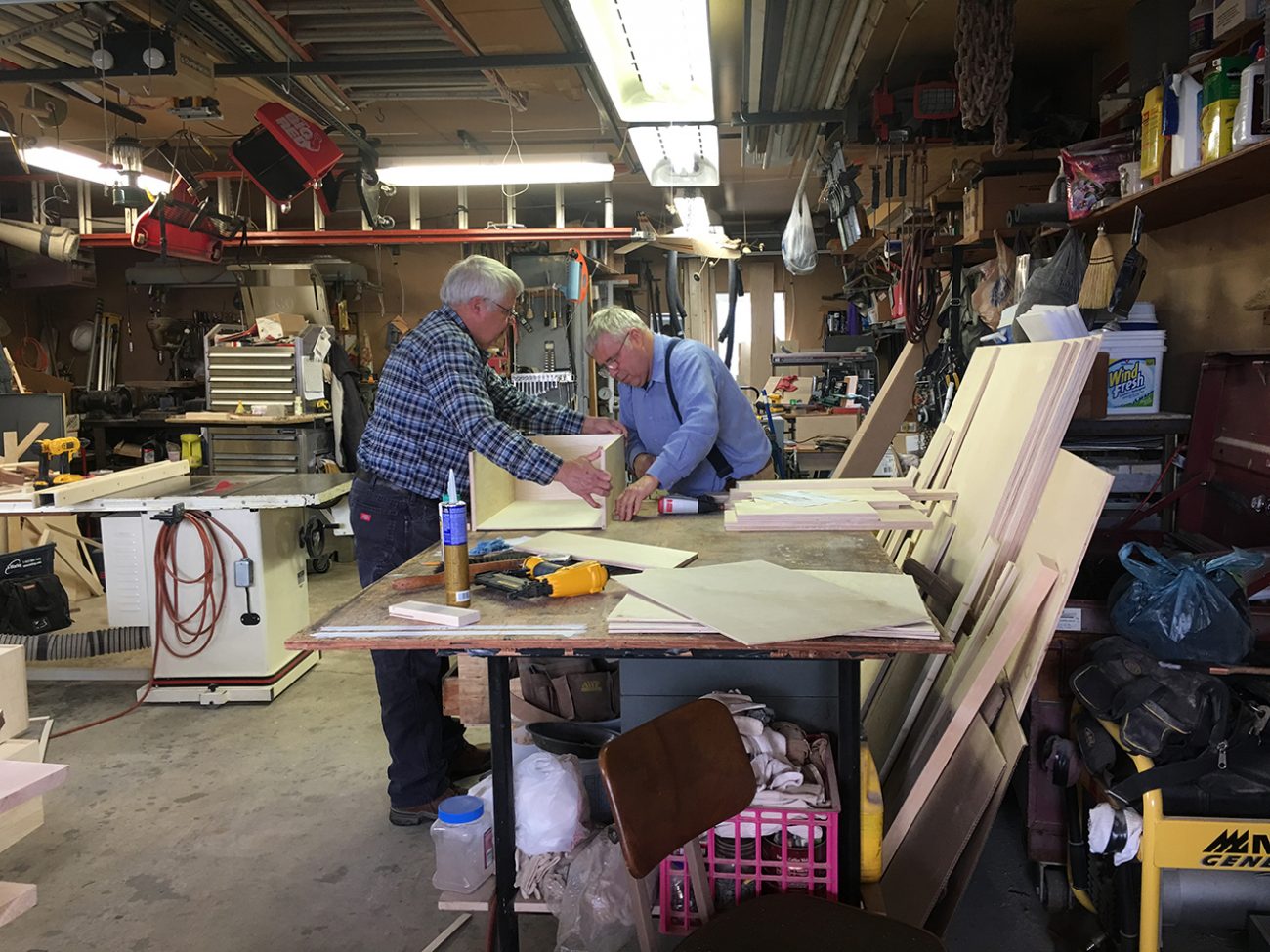 Dad And Fred Making Drawer Boxes