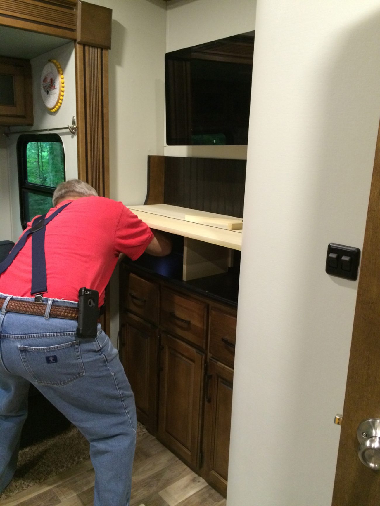 Ashley's Dad building standing desk