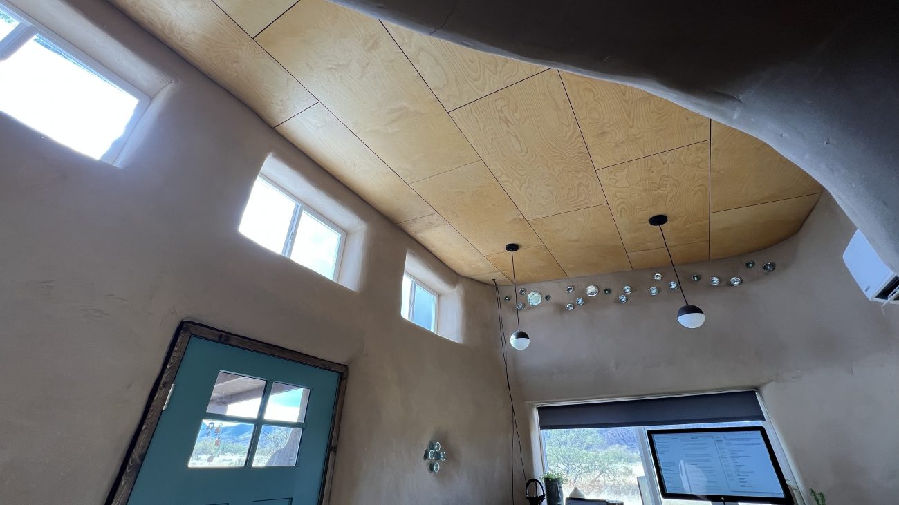 Solar Shed Interior Arch Ceiling