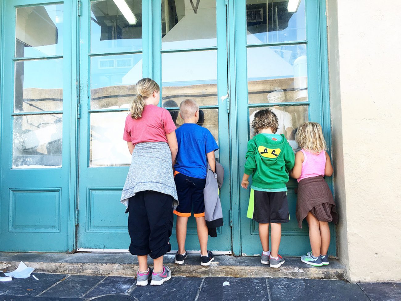 Kids waiting on Beignets