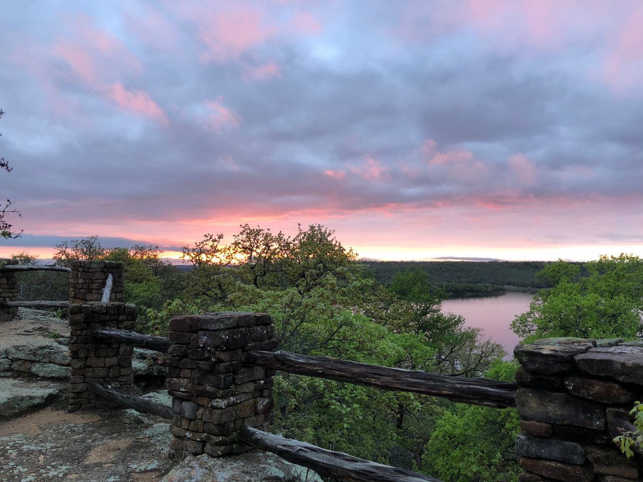 Lake Mineral Wells Sunset Rocks