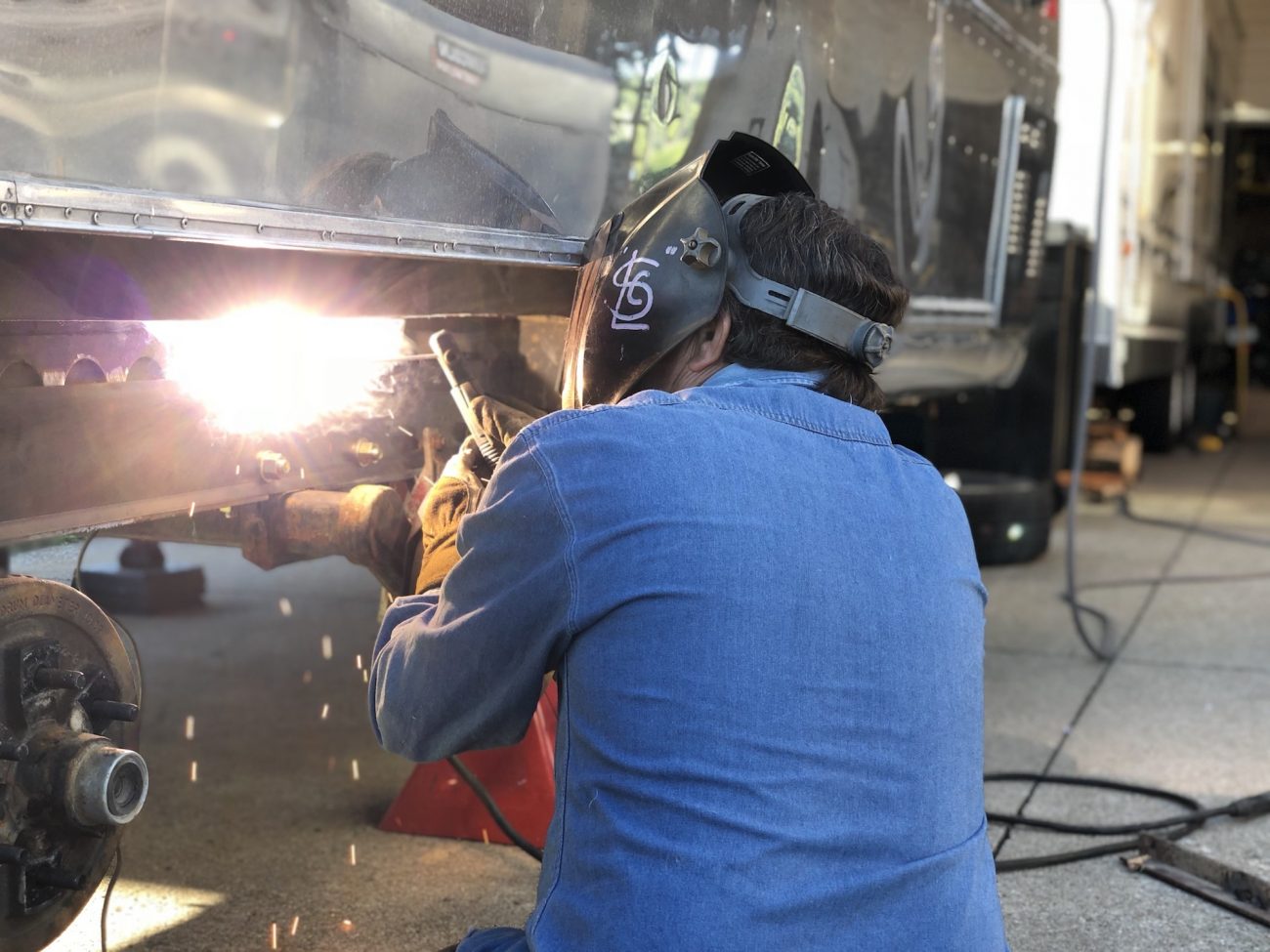 Welding Steel to Frame of the Airstream