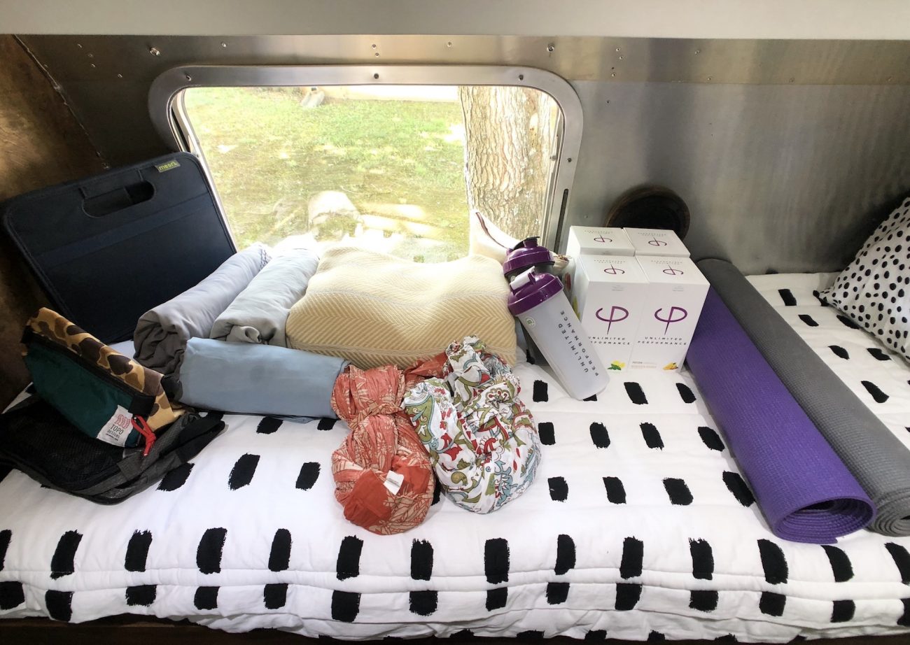 Overhead storage in Airstream